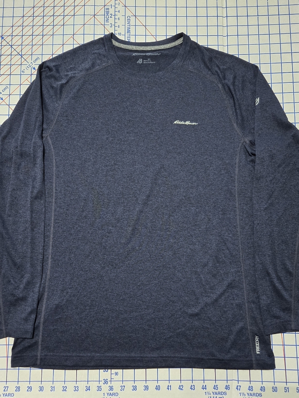 Eddie Bauer Men's Long-Sleeve FreeDry Tee in Dark Navy Heather